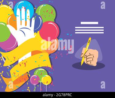 celebrating left handers Stock Vector
