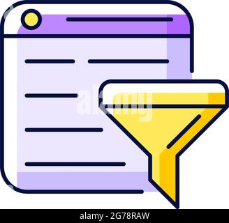Filter bubble purple RGB color icon Stock Vector