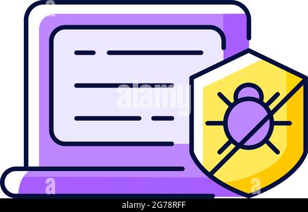 Antivirus software purple RGB color icon Stock Vector