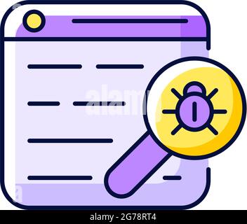 Web bug purple RGB color icon Stock Vector