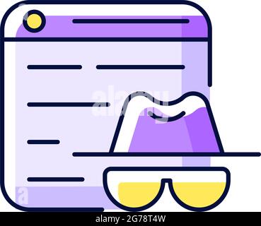 Private browsing purple RGB color icon Stock Vector