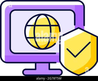Network security purple RGB color icon Stock Vector