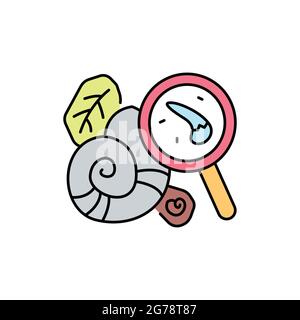 Palaeontology color line icon. Isolated vector element. Outline pictogram for web page, mobile app, promo Stock Vector