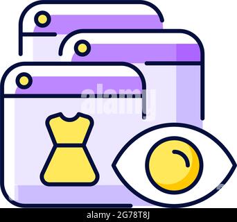 Online behavioral tracking purple RGB color icon Stock Vector