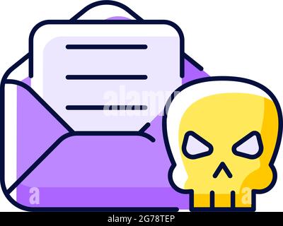 Email phishing purple RGB color icon Stock Vector