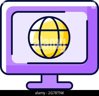Cyberspace purple RGB color icon Stock Vector