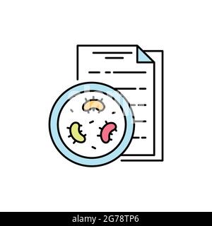 Bacteriology color line icon. Isolated vector element. Outline pictogram for web page, mobile app, promo Stock Vector