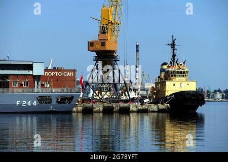 ODESA, UKRAINE - JULY 10, 2021 - Ships are pictured at the port of Odesa, southern Ukraine. Stock Photo