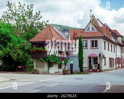 Historic houses in Schriesheim, Baden region / Southern Germany Stock Photo