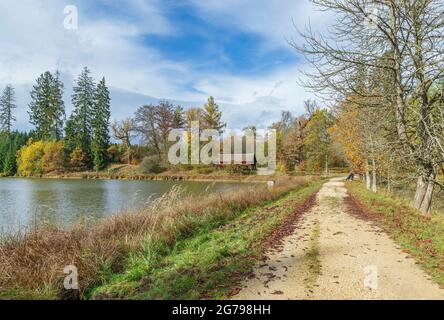 Germany, Baden-Wrttemberg, Sigmaringen, Ablacher Weiher in the ...