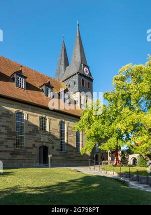 The church, St. Laurentius is an original parish of the Coburg country. From here the region has been Christianized since the 11th century. Stock Photo