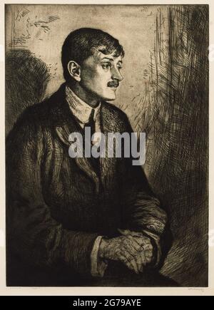 Portrait of the Poet John Masefield (1878-1967). Museum: PRIVATE COLLECTION. Author: WILLIAM STRANG. Stock Photo