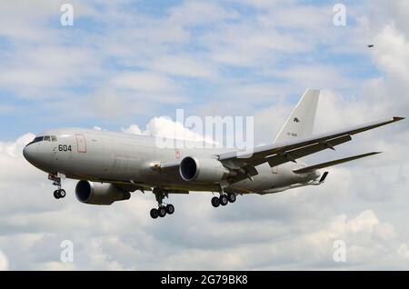 Japan Air Self Defence Force Boeing KC-767J air refuelling tanker transport plane 07-3604, based on Boeing 767 airliner. At RAF Fairford for RIAT Stock Photo