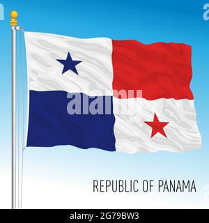 Panama official national flag, south american country, vector illustration Stock Vector