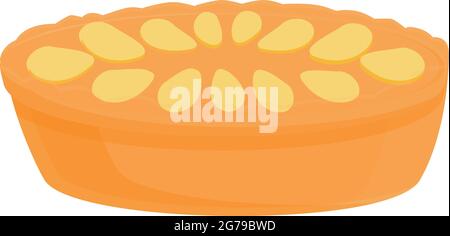 Apple pie icon cartoon vector. Cake tart. Fruit food Stock Vector