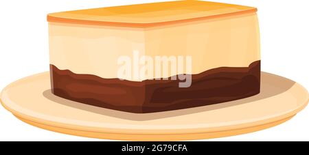 Chocolate cheesecake icon cartoon vector. Tiramisu cake. Cream dessert Stock Vector