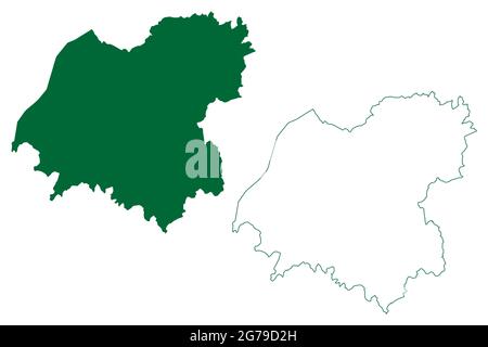 Bikaner district (Rajasthan State, Republic of India) map vector ...