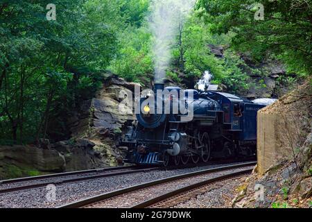 Reading Blue Mountain and Northern Railroad 425  is a 4-6-2 light 'Pacific' type steam locomotive originally built in 1928 by the Baldwin Locomotive W Stock Photo