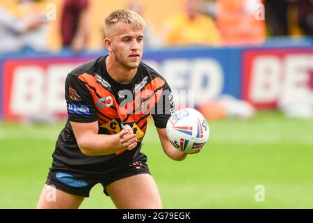 Castleford, England - 11 July 2021 - Jack Sadler of Castleford Tigers during the Rugby League Betfred Super League Castleford Tigers vs Salford Red Devils at The Mend-A-Hose Stadium, Castleford, UK  Dean Williams/Alamy Live Stock Photo