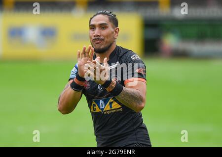 Castleford, England - 11 July 2021 - Jesse Sene-Lefao of Castleford Tigers during the Rugby League Betfred Super League Castleford Tigers vs Salford Red Devils at The Mend-A-Hose Stadium, Castleford, UK  Dean Williams/Alamy Live Stock Photo