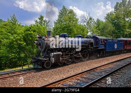 Reading Blue Mountain and Northern Railroad 425  is a 4-6-2 light 'Pacific' type steam locomotive originally built in 1928 by the Baldwin Locomotive W Stock Photo