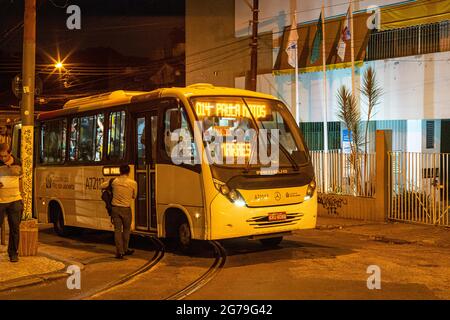 Authentic Party with the locals in the Streets and bars of Santa Teresa, Rio de Janeiro, Brazil at a warm summernight. Shot with Leica M10 Stock Photo