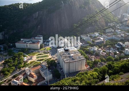 Sugar Loaf Mountain Cable Car Station at Urca Hill - Rio de Janeiro, Brazil Stock Photo