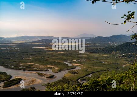 maringaia restinga seen from the top of the telegraph stone in guaratiba bar in rio de janeiro, brazil Stock Photo