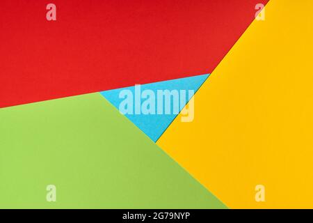 Popular browser logo from paper. Red, yellow, green and blue colors. Colorful and bright logo Stock Photo