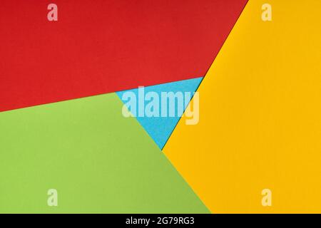 Popular browser logo from paper. Red, yellow, green and blue colors. Colorful and bright logo Stock Photo