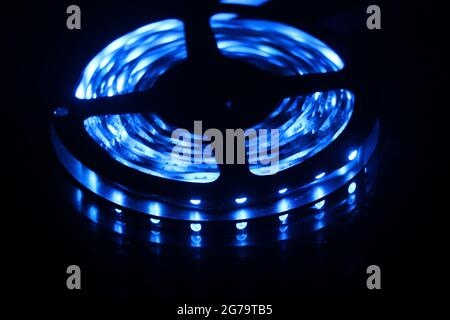 LED garland or strip of light for home decorations and festive decor Stock Photo