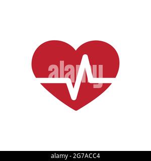 simple heart beat icon isolated on white Stock Vector
