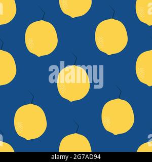 Lemons seamless pattern Vector illustration in pop art Stock Vector