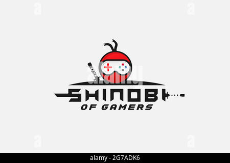 vector Ninja Gaming Logo Design Vector illustration . Ninja mascot logo gamer . creative ninja e-sports logo design for identity and community Stock Vector