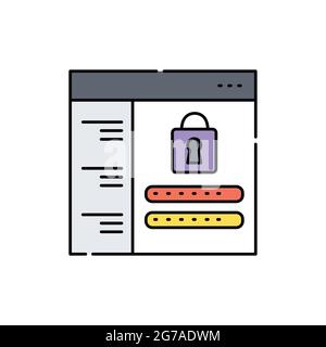 Password manager color line icon. Isolated vector element. Outline pictogram for web page, mobile app, promo Stock Vector