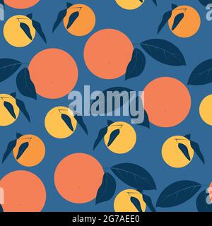 Citrus fruits seamless pattern Vector illustration in flat design  Stock Vector