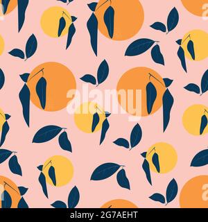 Citrus seamless pattern Vector illustration in flat design Stock Vector
