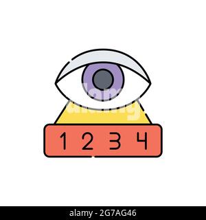 Hide password color line icon. Isolated vector element. Outline ...