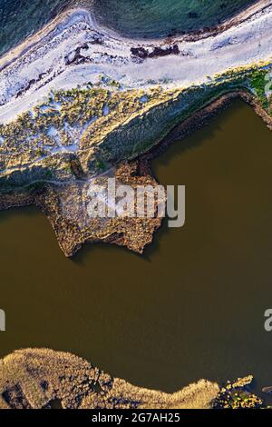 Drone image, coastal impression, Westermarkelsdorf, Fehmarn island Stock Photo
