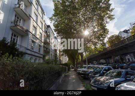 Street scene in Eppendorf, Hamburg quarter Stock Photo