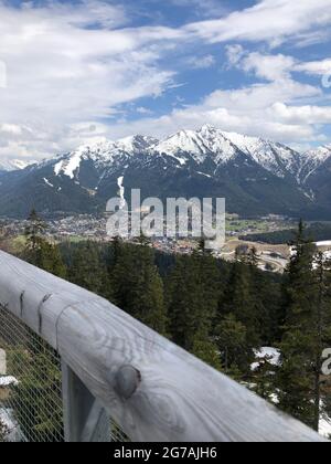 Viewing platform, Brunschkopf, Seefeld in Tirol, nature, Karwendel Mountains, Seefelder Joch, Seefelder Spitze, Reither Spitze, Tyrol, Austria Stock Photo