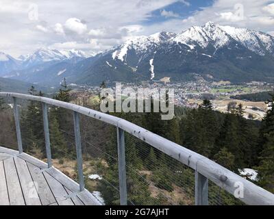 Viewing platform, Brunschkopf, Seefeld in Tirol, nature, Karwendel Mountains, Seefelder Joch, Seefelder Spitze, Reither Spitze, Tyrol, Austria Stock Photo
