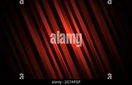 Dark red abstract luxury striped 3d vector background with gradient metal three dimensional ribbons. Vector illustration EPS10. Stock Vector