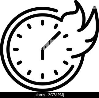 Times up hurry - burning stopwatch icon hot Vector Image