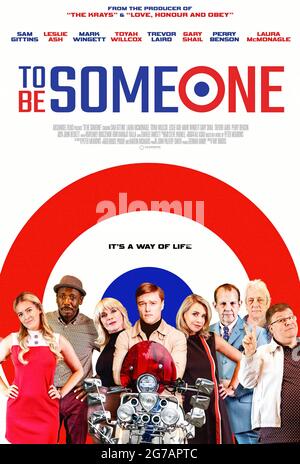 To Be Someone (2020) directed by Ray Burdis and starring Sam Gittins, George Appleby, Toyah Willcox and Leslie Ash. Comedy about the co-owner of a popular Mods nightclub being coerced into trafficking drugs; reuniting several of the cast from the 1979 cult film Quadrophenia. Stock Photo