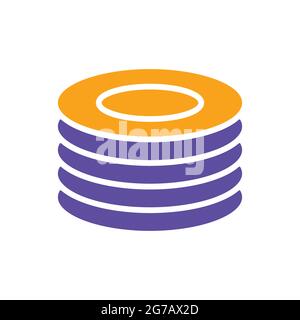 Plates, dishes vector glyph icon. Kitchen appliance. Graph symbol for cooking web site design, logo, app, UI Stock Vector
