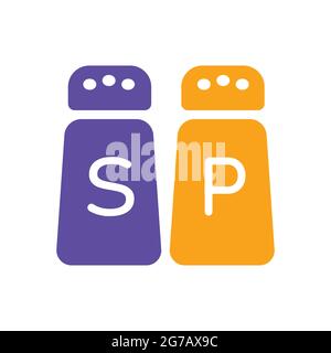 Salt and pepper condiment shakers vector glyph icon. Graph symbol for cooking web site design, logo, app, UI Stock Vector