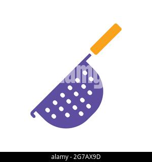 Colander vector glyph icon. Kitchen appliance. Graph symbol for cooking web site design, logo, app, UI Stock Vector