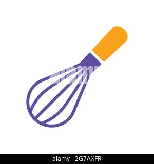 Balloon whisk for mixing and whisking vector glyph icon. Kitchen appliance. Graph symbol for cooking web site design, logo, app, UI Stock Vector