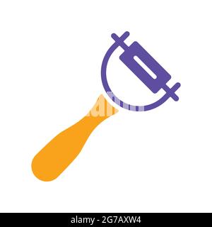 Peeler vector glyph icon. Potato peeler sign. Kitchen appliance. Graph symbol for cooking web site design, logo, app, UI Stock Vector